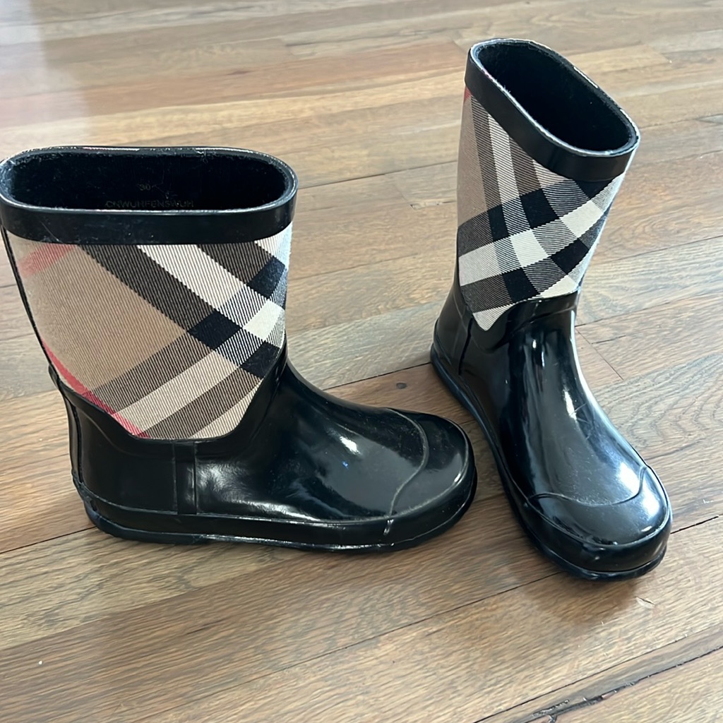 Kids Burberry Rainboots Girls Classic Plaid Check Boots Size 30